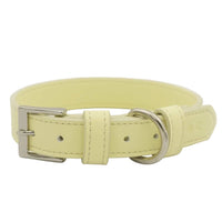 Yellow Leather Dog Collar